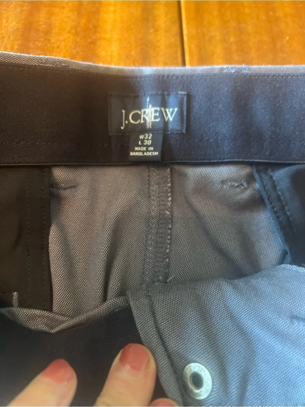 EUC J. Crew Men’s Straight Leg Oxford Tech Pants in Blue Grey
